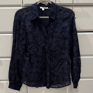 Chico's Dark Blue Floral Blouse
